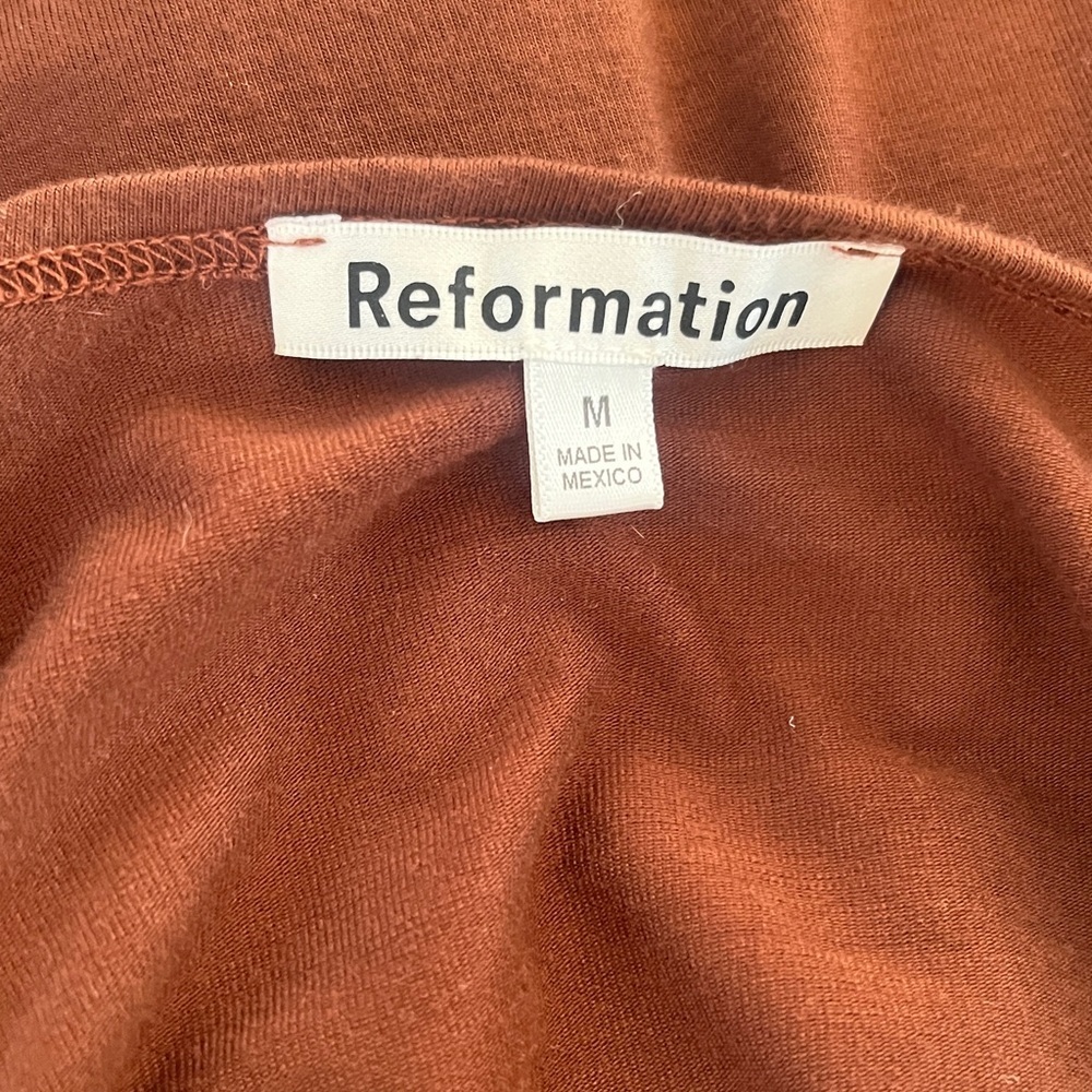 Reformation Brown Midi Dress Size M - Picture 3 of 5